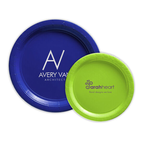 Custom with Your 1-Color Artwork with Text we will Typeset Paper Plates